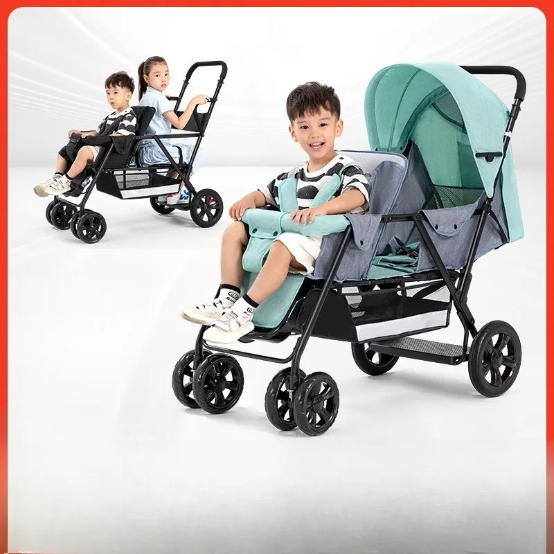 

Twins split stroller seats for two children, and lightweight trolleys for two children.