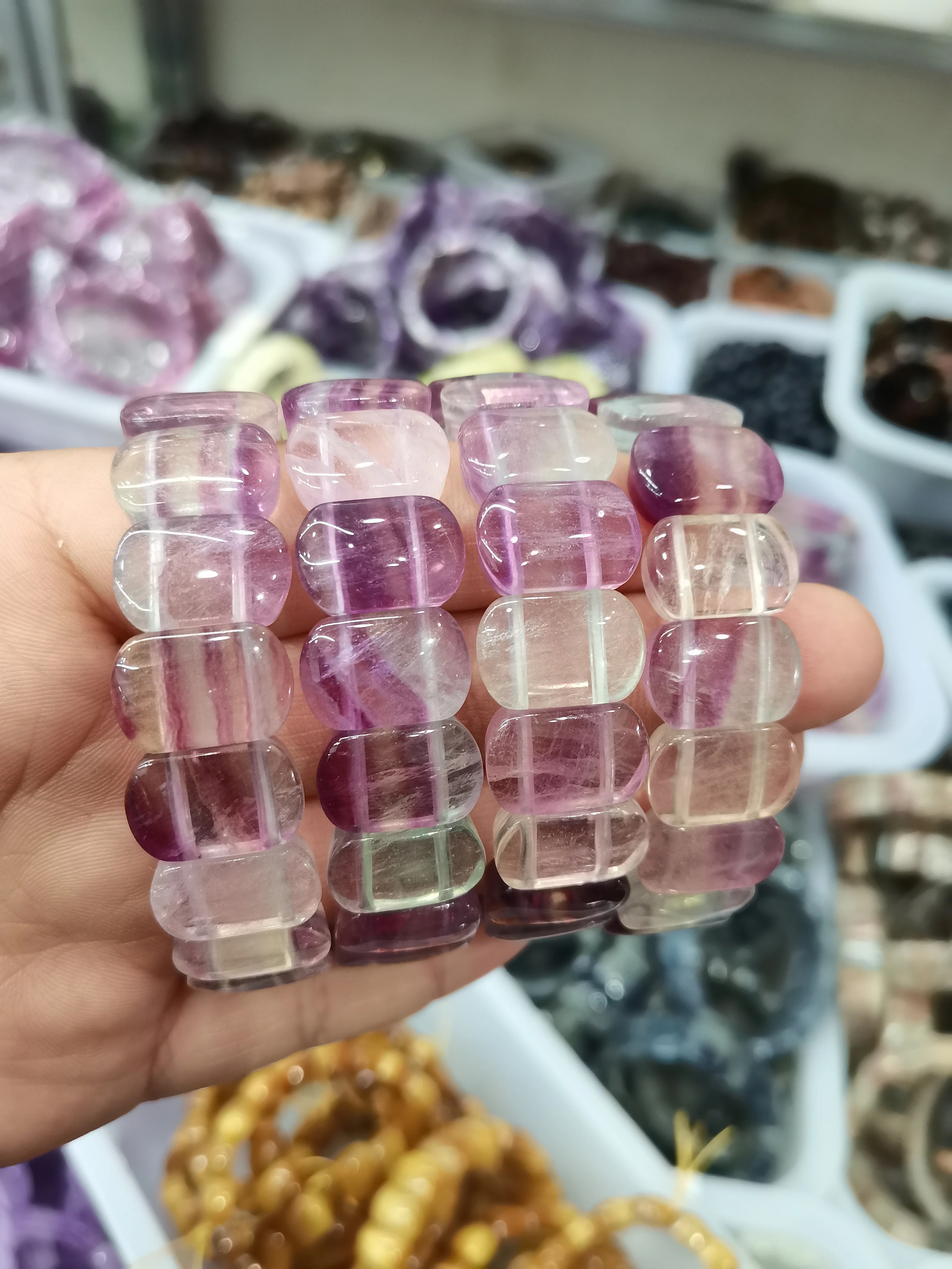 

Natural fluorite Bracelet Energy Stone Bangle Gemstone Jewelry For Women