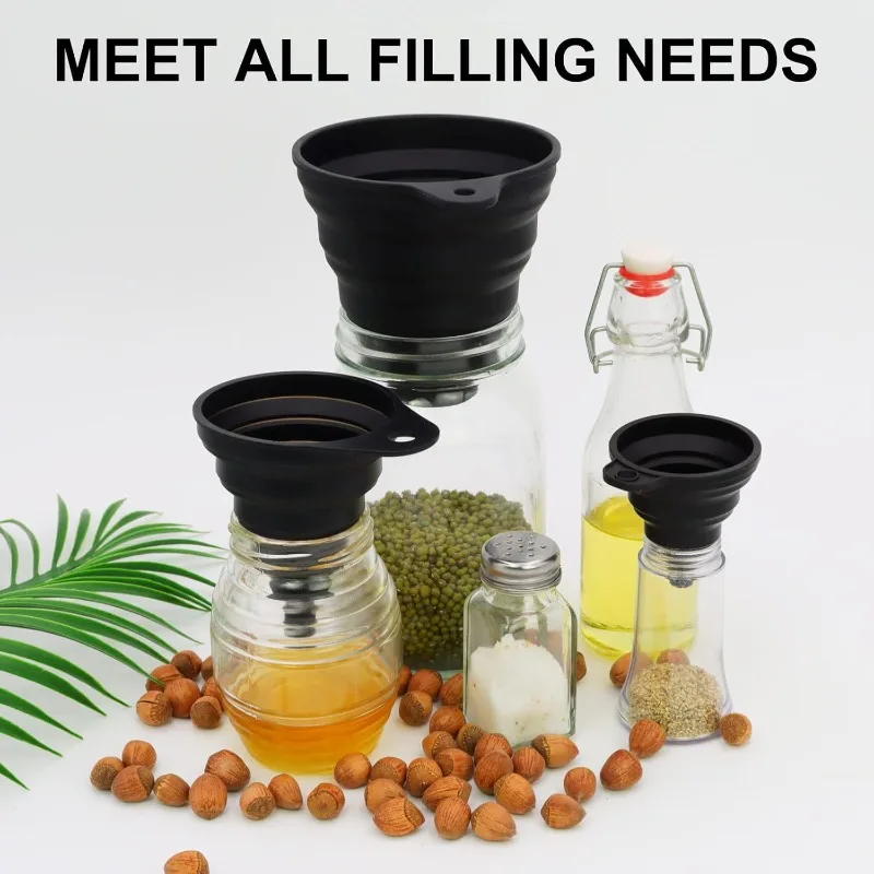 Collapsible Silicone Funnel Portable Foldable Oil Funnel for Kitchen Liquid Transfer Car Engine Oil Fuel Filling Gadget