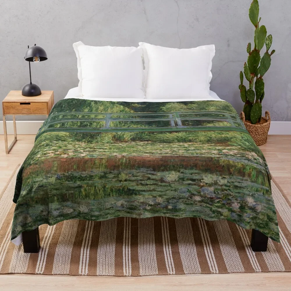 Monet Japanese Bridge Throw Blanket Travel Fluffy Shaggy Bed Fashionable Beautifuls Blankets