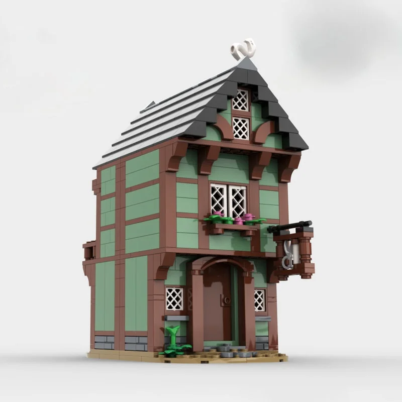 546 قطعة MOC القرون الوسطى خياط S منزل قلعة نموذج اللبنات لعبة تجميع هدية الكريسماس لتقوم بها بنفسك التعليم الإبداعي الطوب الاطفال #5