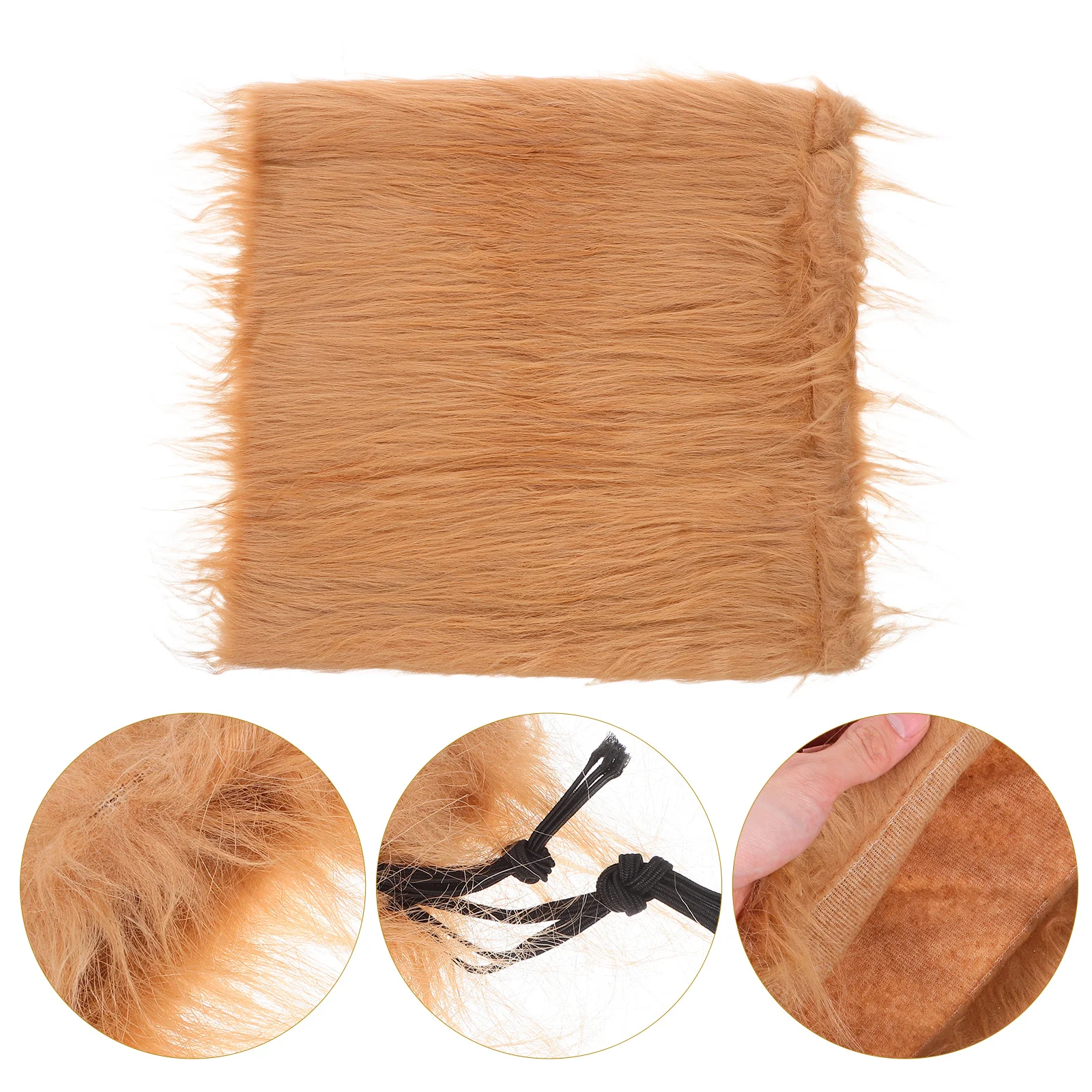 

Pet Dog Lion Mane Neckchief Collar Brown Lifelike Synthetic Hair Adjustable Elastic Band for Party Festival Dress-Up