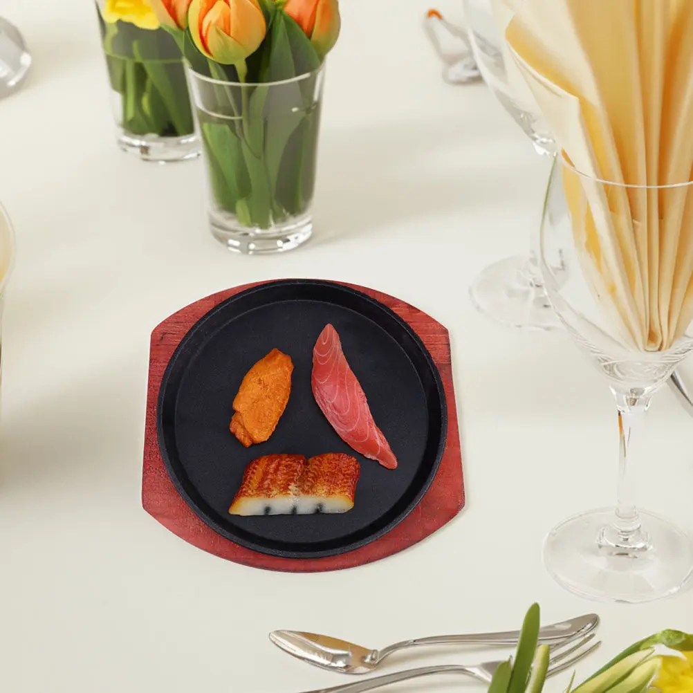 Plancha de Hierro Fundido, Redonda, Antiadherente, para Asar Carnes, Pollo y Fajitas, Compatible con Placas de Inducción