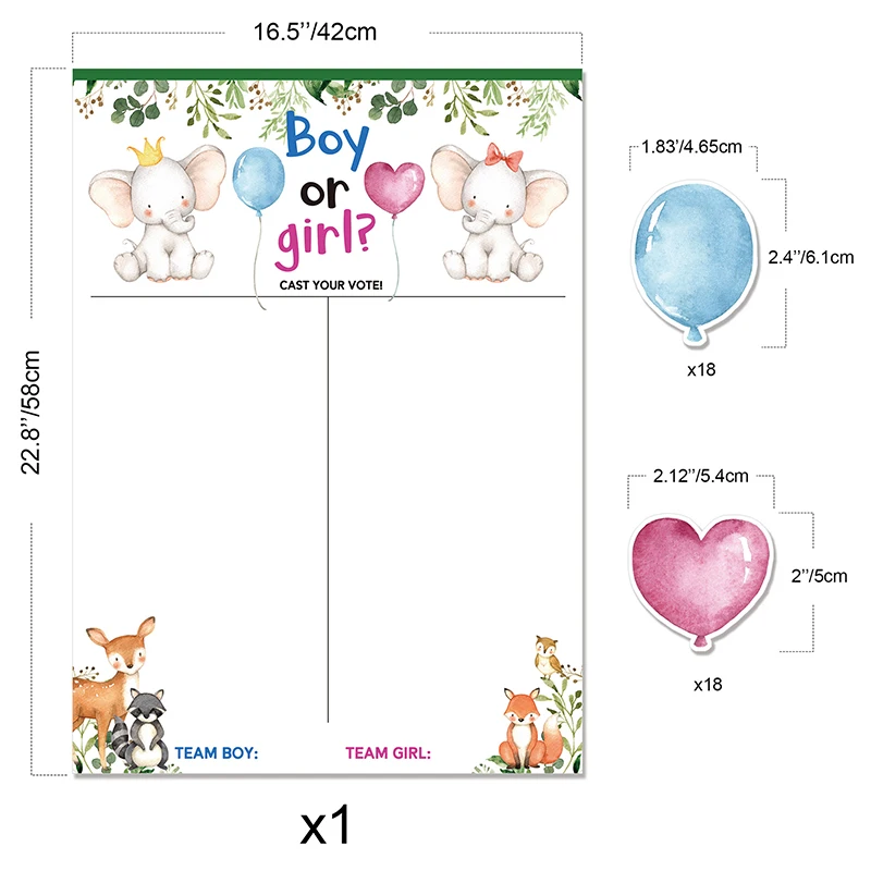 Boy Or Girl Gender Reveal Team Voting Game Card Poster Board With Stickers Baby Shower Gifts Birthday Party Decoration Supplies