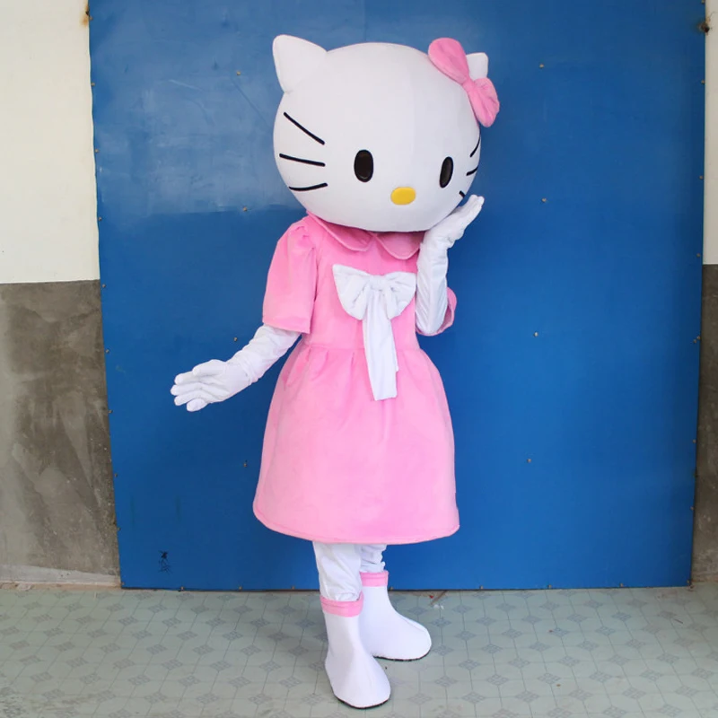 Hello Kitty Mascot Costume Pink Kitty Cat Cosplay Suits Advertising Ceremony Fancy Dress Party Animal Carnival Props