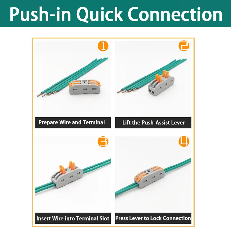 多機能クイックコネクト端子台/プレス型平行ワイヤーコネクタ/無酸素銅/真鍮導電バー