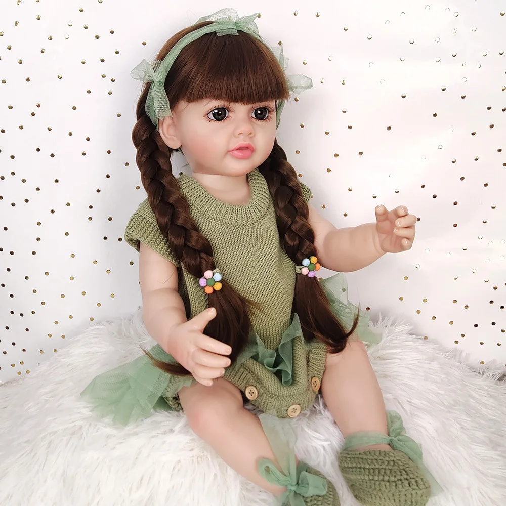 55 ซม.22 นิ้วซิลิโคนนุ่มเต็มรูปแบบ Reborn เด็กทารกเหมือนจริงสาวตุ๊กตาเจ้าหญิงเด็กวัยหัดเดิน Bebe แต่งตัวของเล่นของขวัญวันเกิด