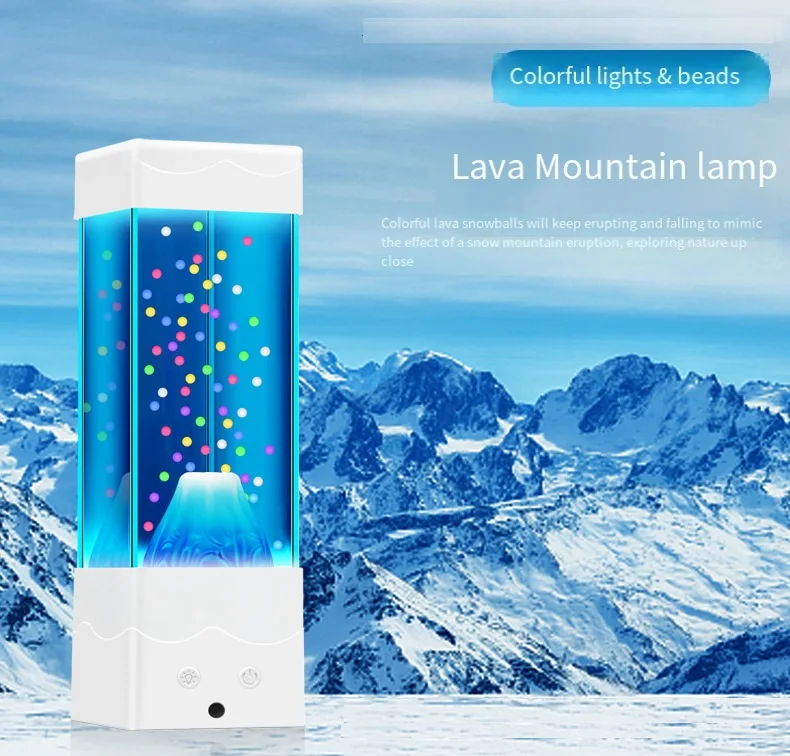 LED Aquarium Night Light Jellyfish Snow Mountain Fish Lamp Remote Control Color Changing Desktop Decoration Kids Birthday Gift