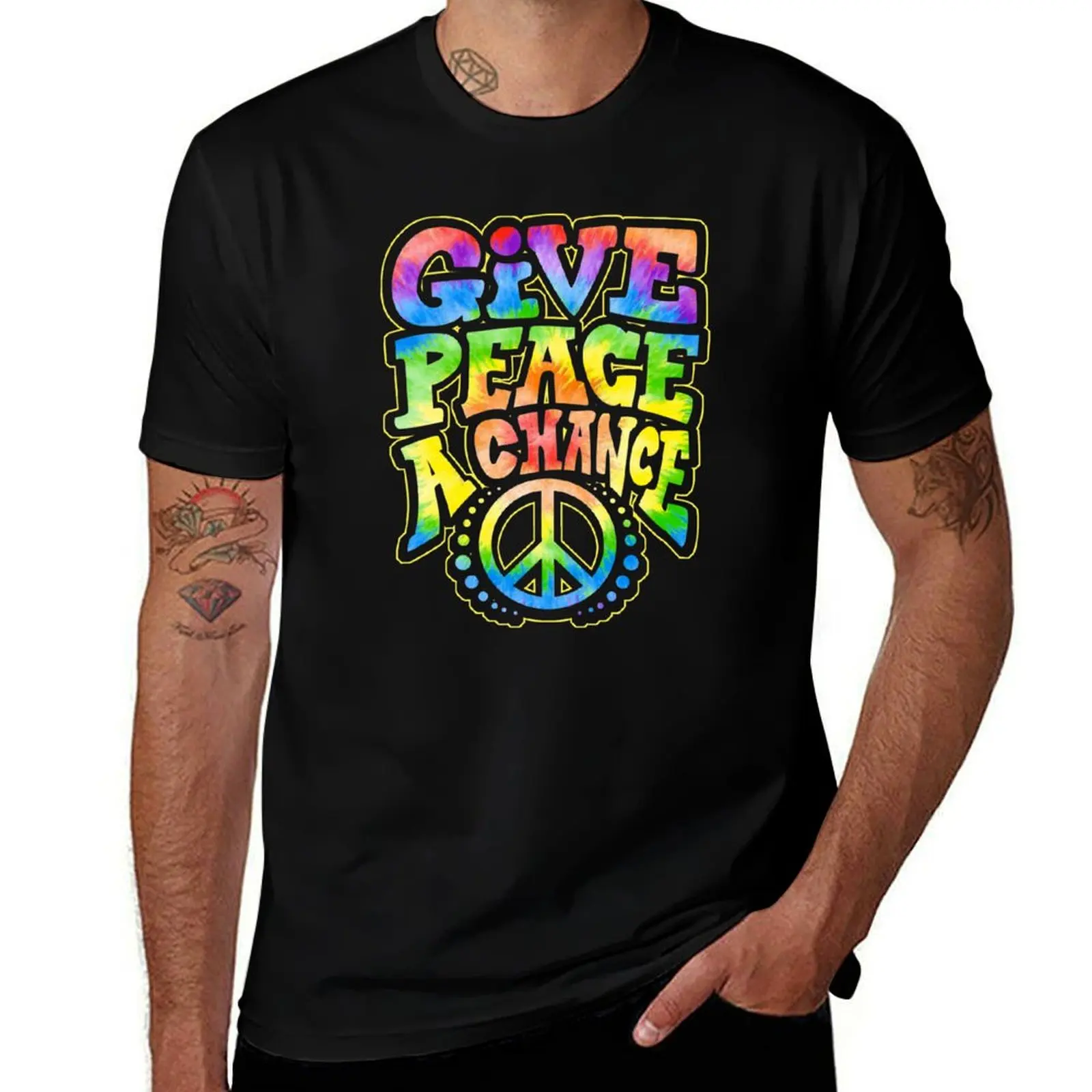 GIVE PEACE A CHANCE T-Shirt t shirt man luxury T-Shirt
