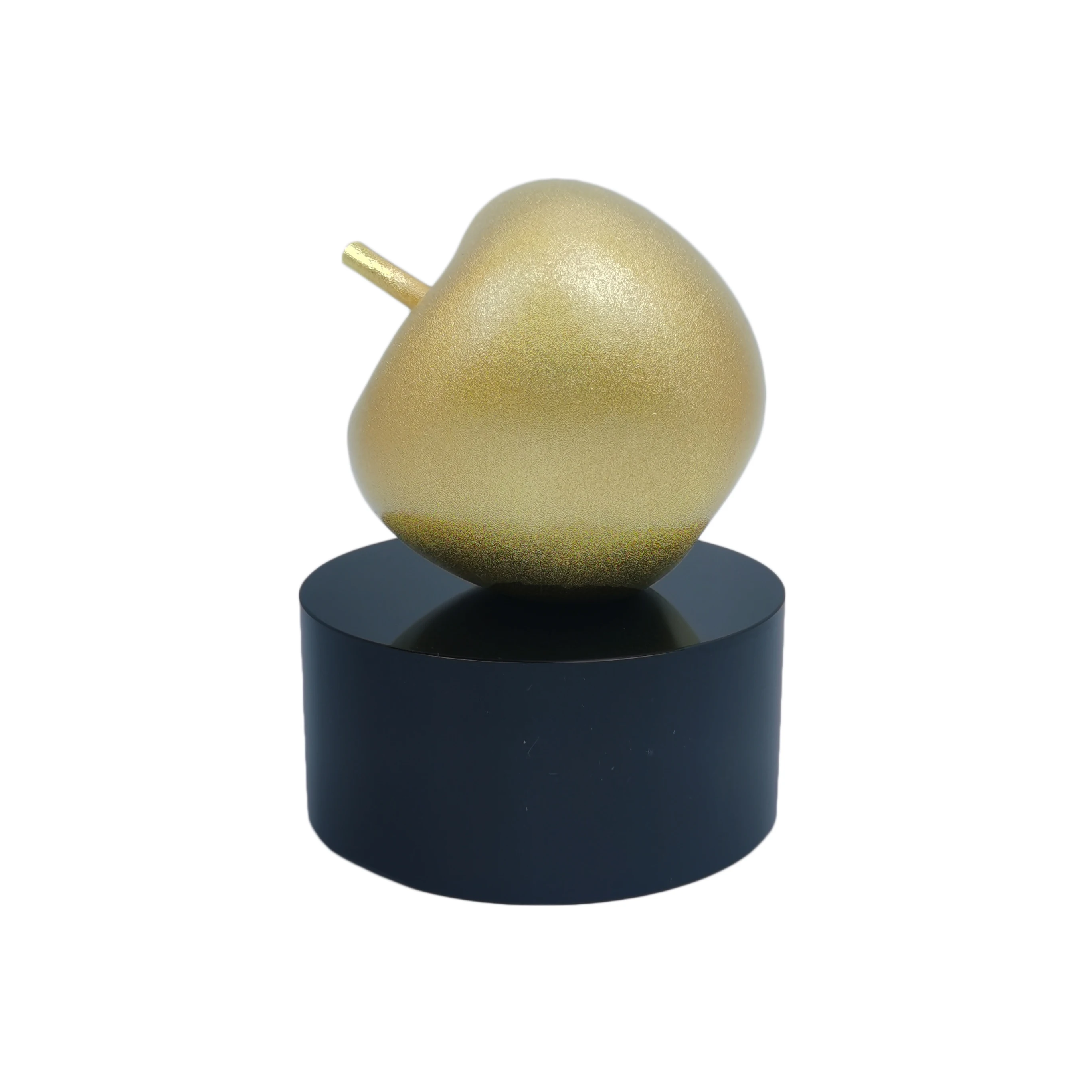 Bulk Wholesale Sandblasting Golden Apple Figurine Statue Award Trophy Medals Plaque Desktop Home Ornaments for Elaborate House