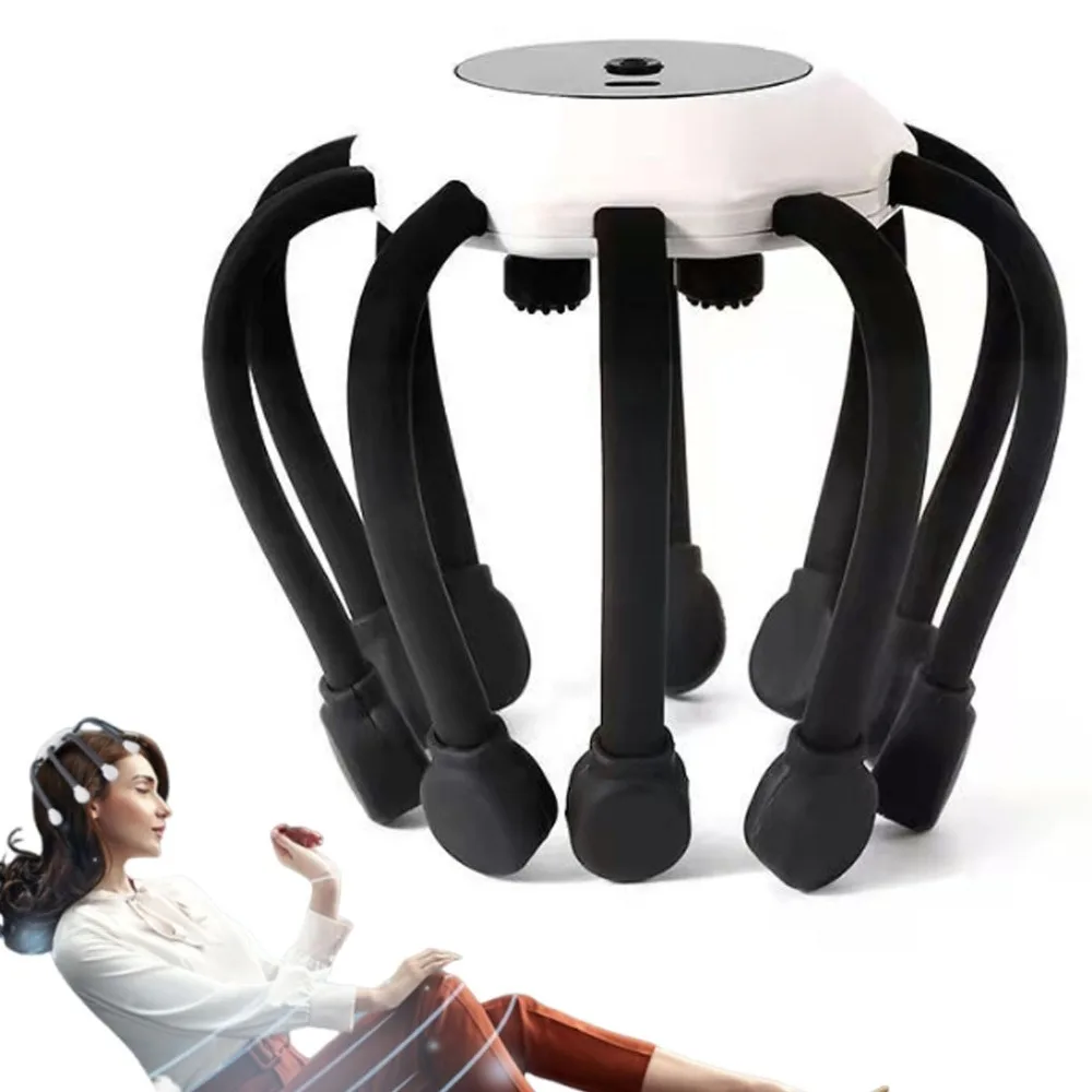 Octopus Claw Eight Claw Massager Stress Relief USB Charging Scalp Massager Therapeutic Scratch Pad Therapeutic