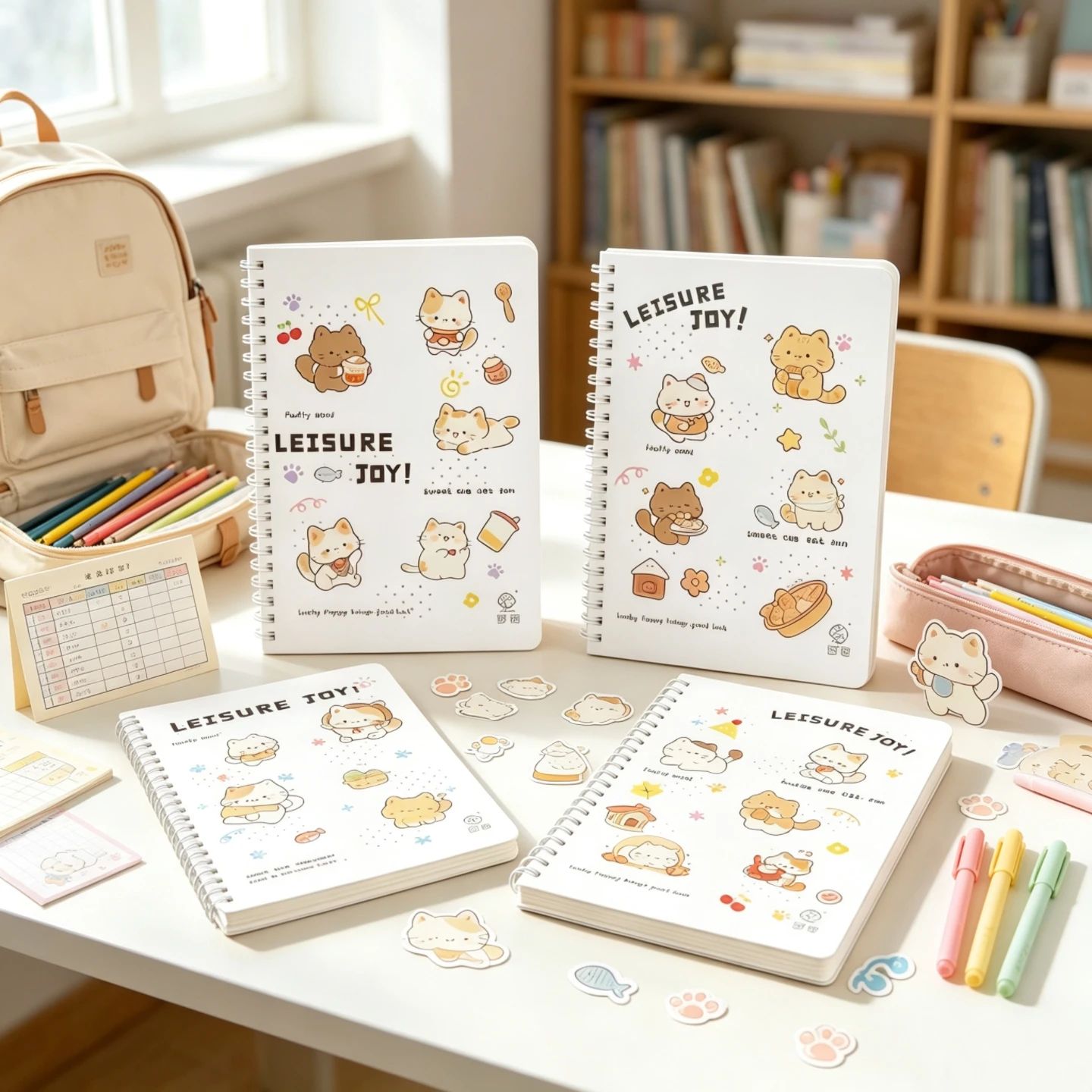 2026 NEW Kawaii Spiral Notebook A5, Cute Cartoon Student Practice Book,High-Value Lined Journal for Daily Writing,Lined Notebook