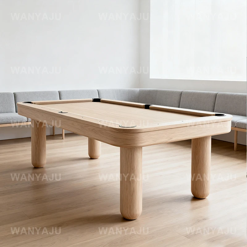 Rustic Pool Table 7ft/8ftPool Table With Benches Multi Functional Billiard Table With Free Accessory Kit Used for Villa Use