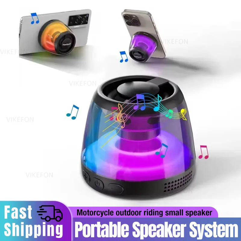 

2 in 1 Speaker & Magnetic Phone Holder Stand Wireless Bluetooth Speaker for Magsafe iPhone 16-12 Pro Max Outdoor Cycling Camping