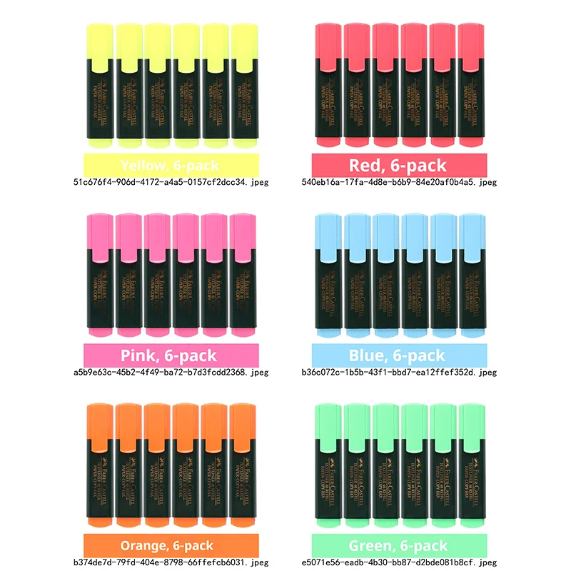 

FABER CASTELL Fluorescent Candy Color Highlighter Pen Textliner Marker Pen Marking Stationery School Supplies Six-Piece Set