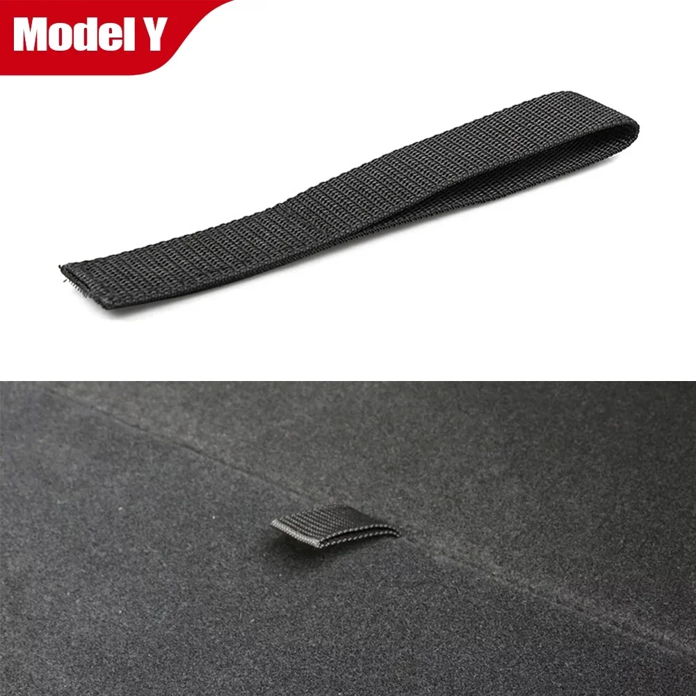 Car Rear Trunk Rope Draw String Open Tail Box Cover Handle Pull Strap Car Accessories For Tesla Model Y 2022-2023