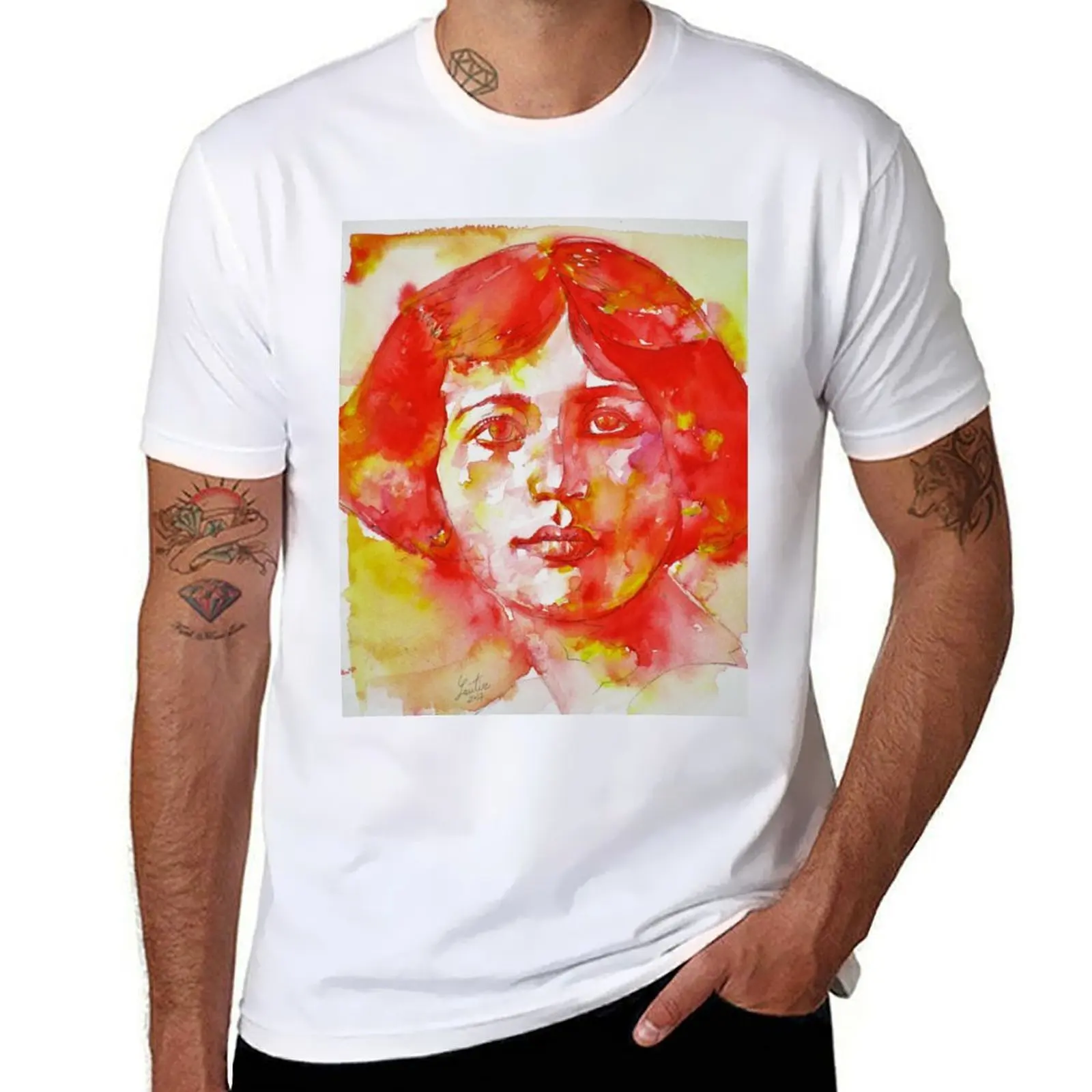 

SIMONE WEIL - watercolor portrait.4 T-Shirt t shirt man plain essential t shirt T-Shirt
