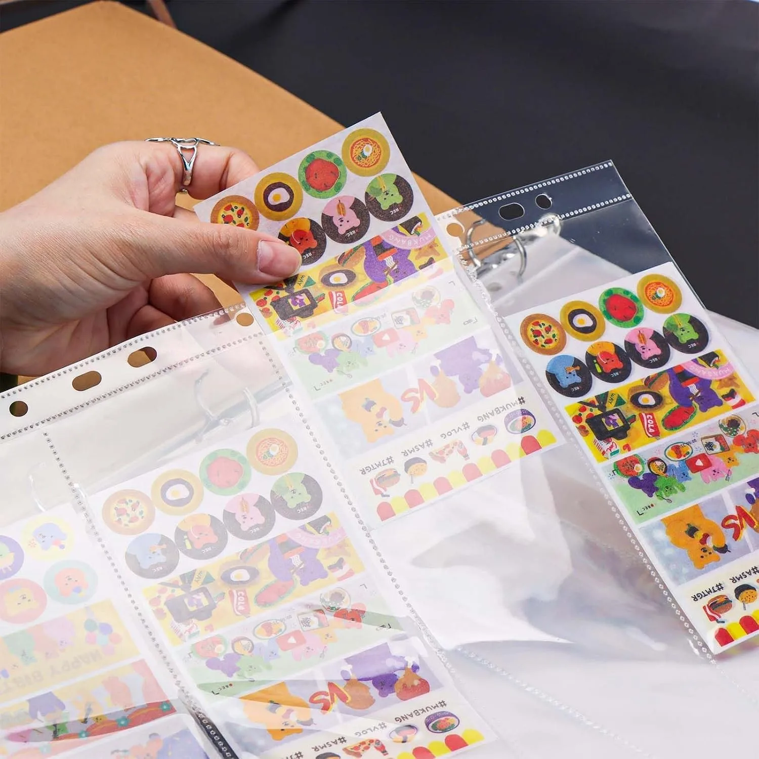 100PCS 1/2/3/4/9Pocket A4 Binder Album Pages 11 Hole Document Tight Polypropylene Film for Sport Cards Baseball Cards Game Cards
