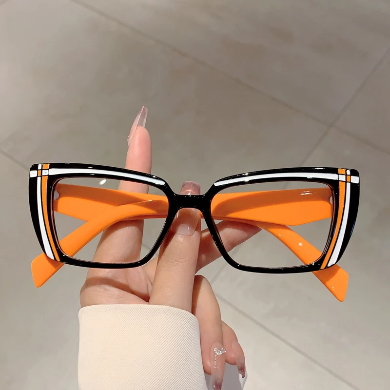 KAMMPT Vintage Cat Eye Glasses Women 2024 New Fashion Multicolor Rim Eyewear Trendy Stylish Design Non-prescription Eyeglasses