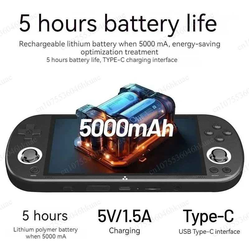 4.96 Inch IPS Screen Retro Arcade Handheld Game Player 256GB LINUX Portable Gaming Console With Type-C Port