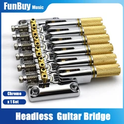 Metal Headless Guitar Bridge for Headless Guitar Musical Instrument Accessorie Metal Fixed 6 StringsElectric Guitar Bridge Parts