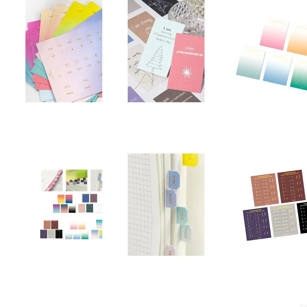 10 أوراق لاصقة لماشية شهرية مخطط علامات تبويب فهرس فهرس ملصق لاصق لاصق