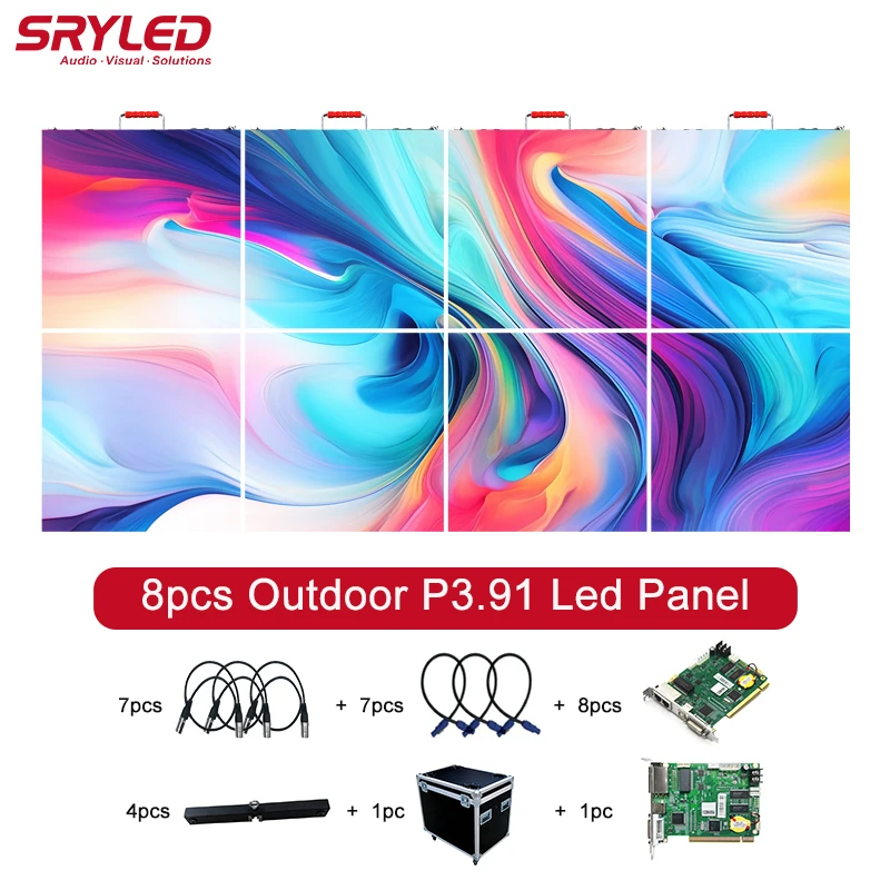 SRYLED 2×1m Rental Outdoor LED Display Screen Event Stage Church Background Board Die Casting Aluminum Cabinet LED Video Panels