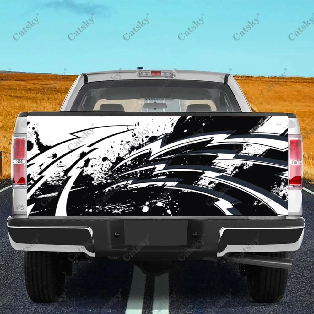 Black Splash Arrow Car Tail Trunk Protect Vinly Wrap Sticker Decal Auto Accessories Decor Engine Cover for SUV Off-road Pickup