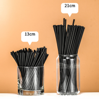 500Pcs Black Disposable Straws 13/21cm Flexible Drinking Straws Plastic Bendable Drink Tube Reusable Straw Bar Party Accessories