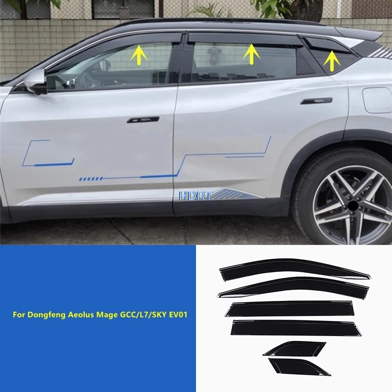 

Car Style Side Window Deflector Door Visor For Dongfeng Aeolus Mage GCC/L7/SKY EV01 2023 + Weather Shield Sun Rain Shelter Cover