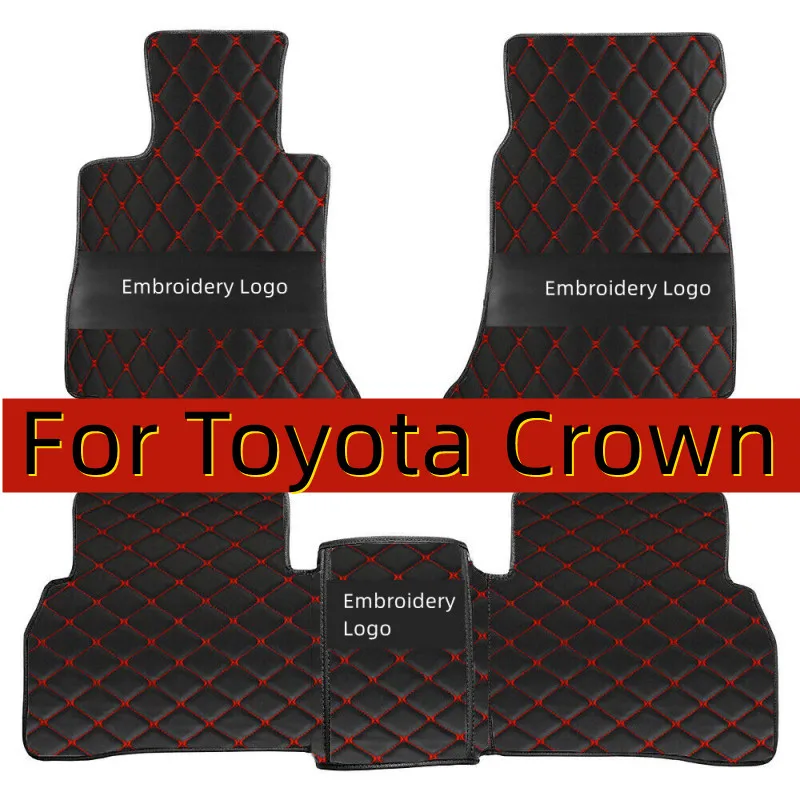 Car Floor Mats For Toyota Crown S180 2003~2009 Carpet Luxury Leather Mat Anti Dirt Pad Car Accessories Auto Durable Rug Full Set