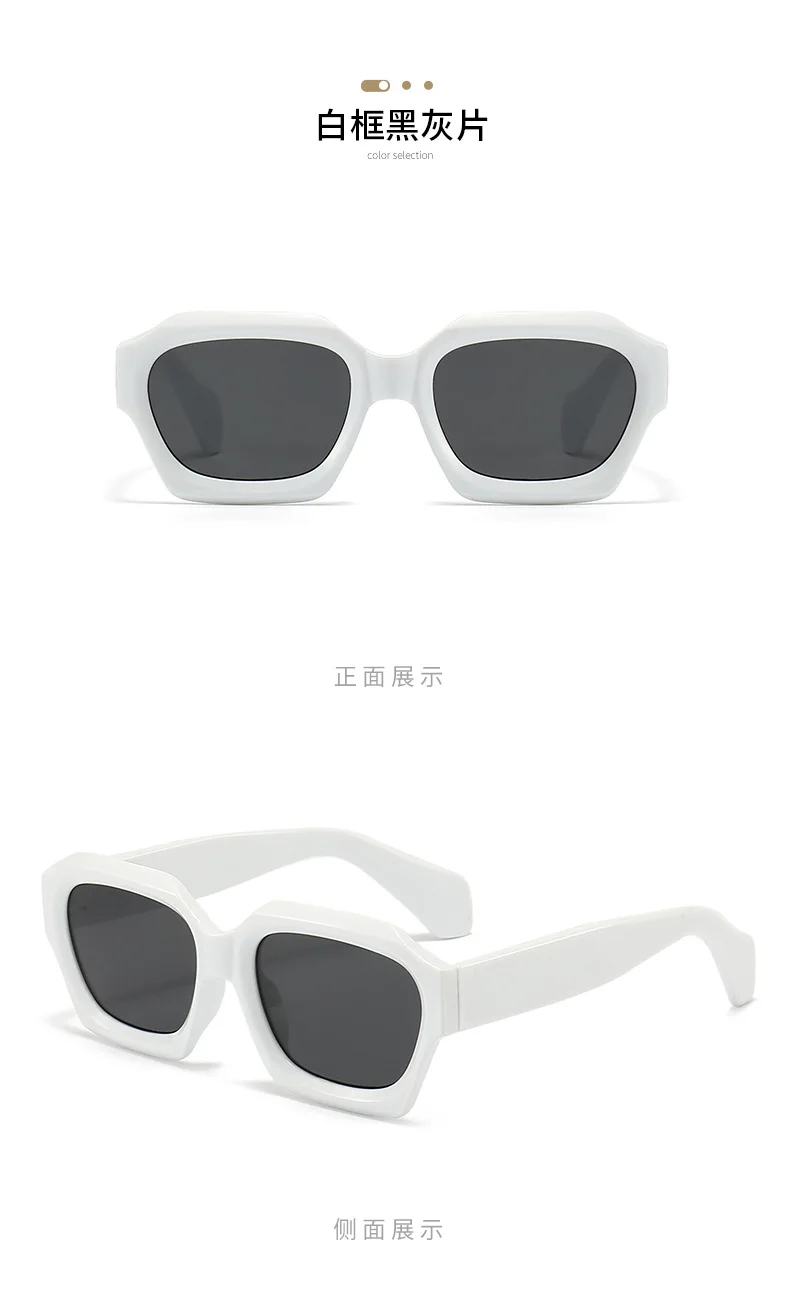 Neu eingetroffene Vintage-Sonnenbrille mit quadratischer Form für Damen und Herren, Sonnenbrille mit konkaver Oberfläche, Damen- und Herrenbrille – Detail 12
