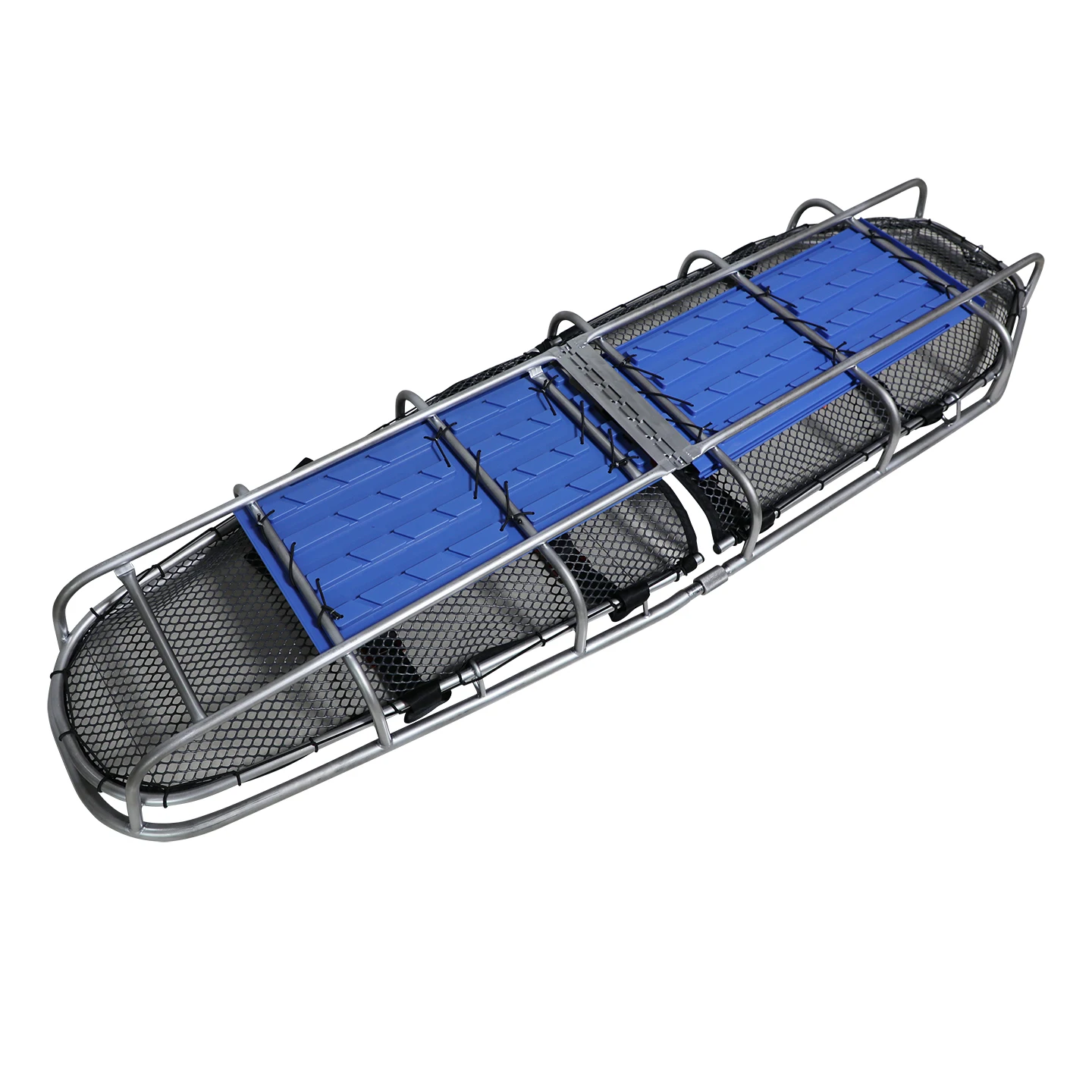 Optional Titanium Alloy Or Stainless Steel Split-Apart Basket Stretcher For Compact Storage And Secure Patient Strapping