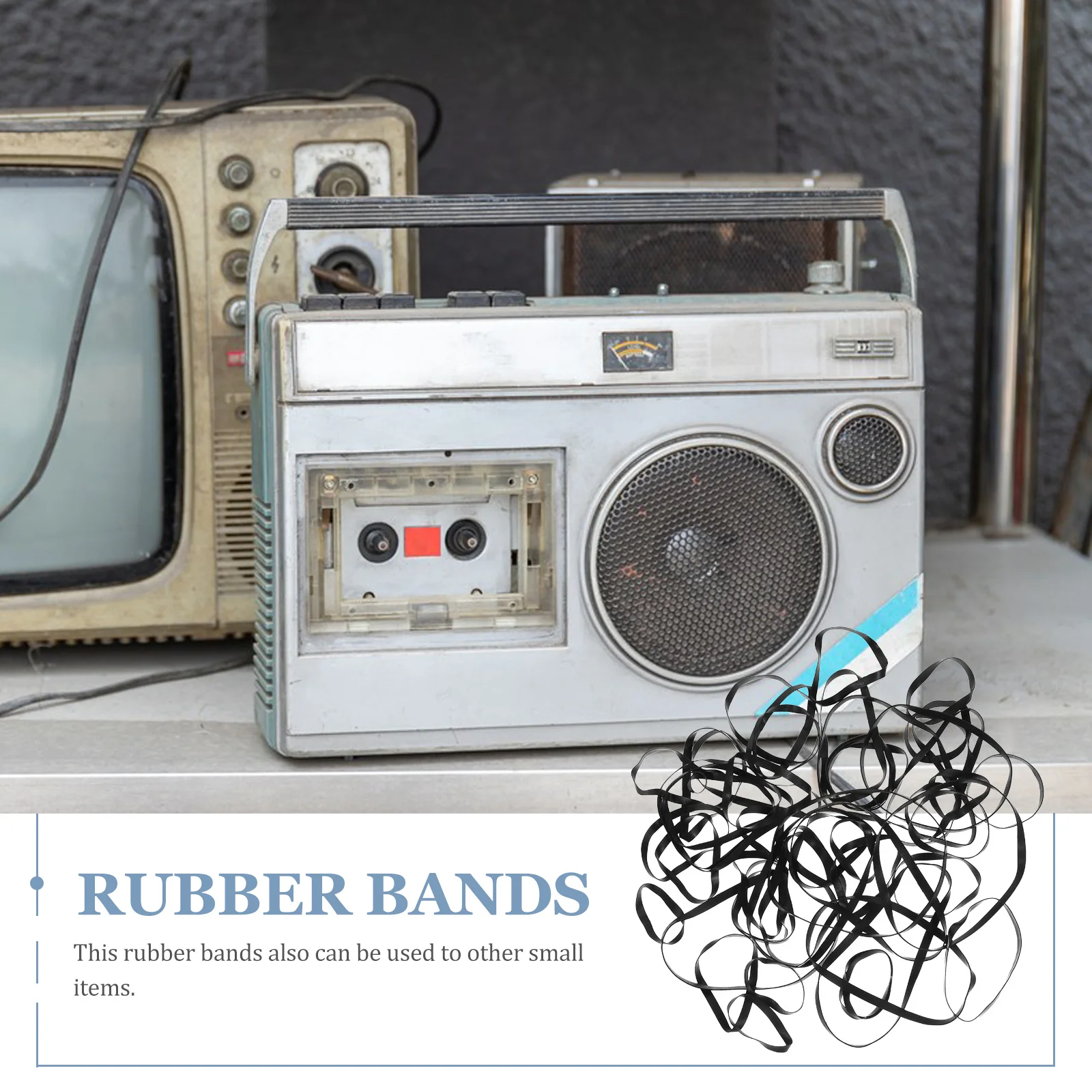 

100Pcs Wide Heavy Duty Rubber Bands Thick Black Elastic Bands for Office Home Organization Hair Fixing and Recorder Use