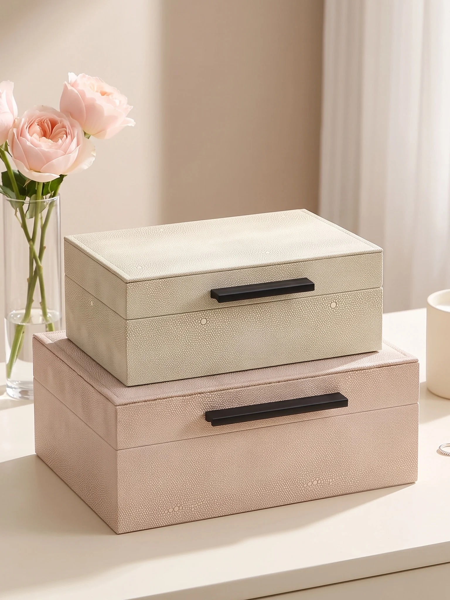 Leather Storage Box Rectangular Jewelry Accessories Organizer Desktop Home Use Miscellaneous Items Sorting Box Gift Box