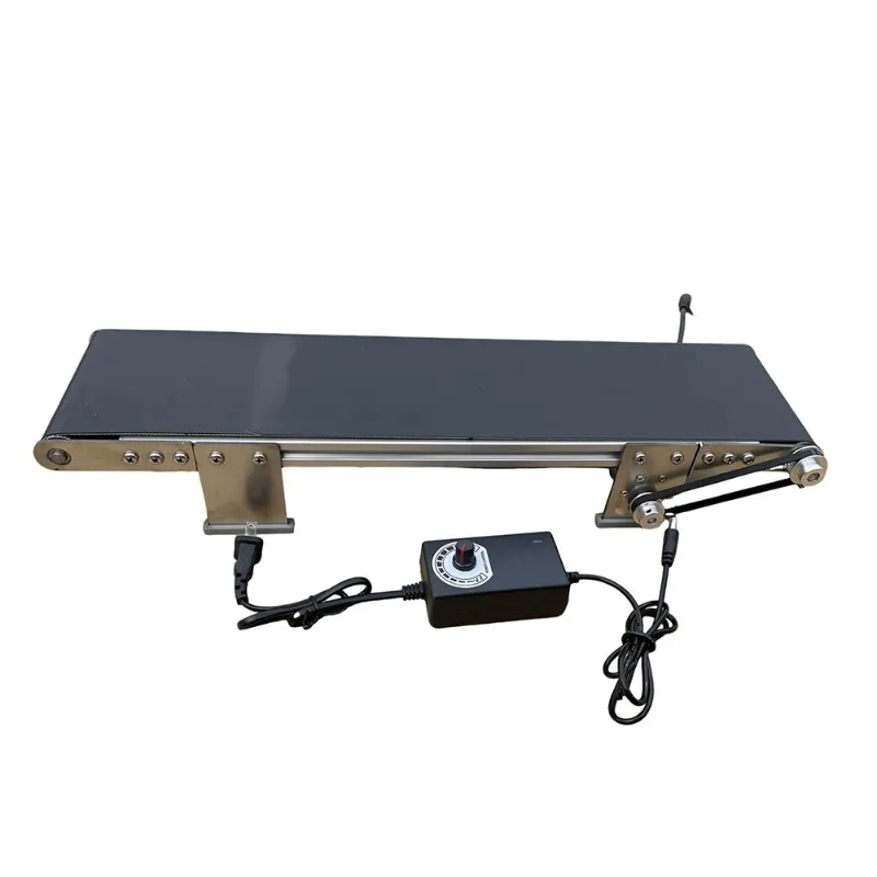 12x50cm Metal Desktop Conveyor Belt Small Assembly Line Electric Conveyor Belt Student Friction Experiment Teaching AC100-240V