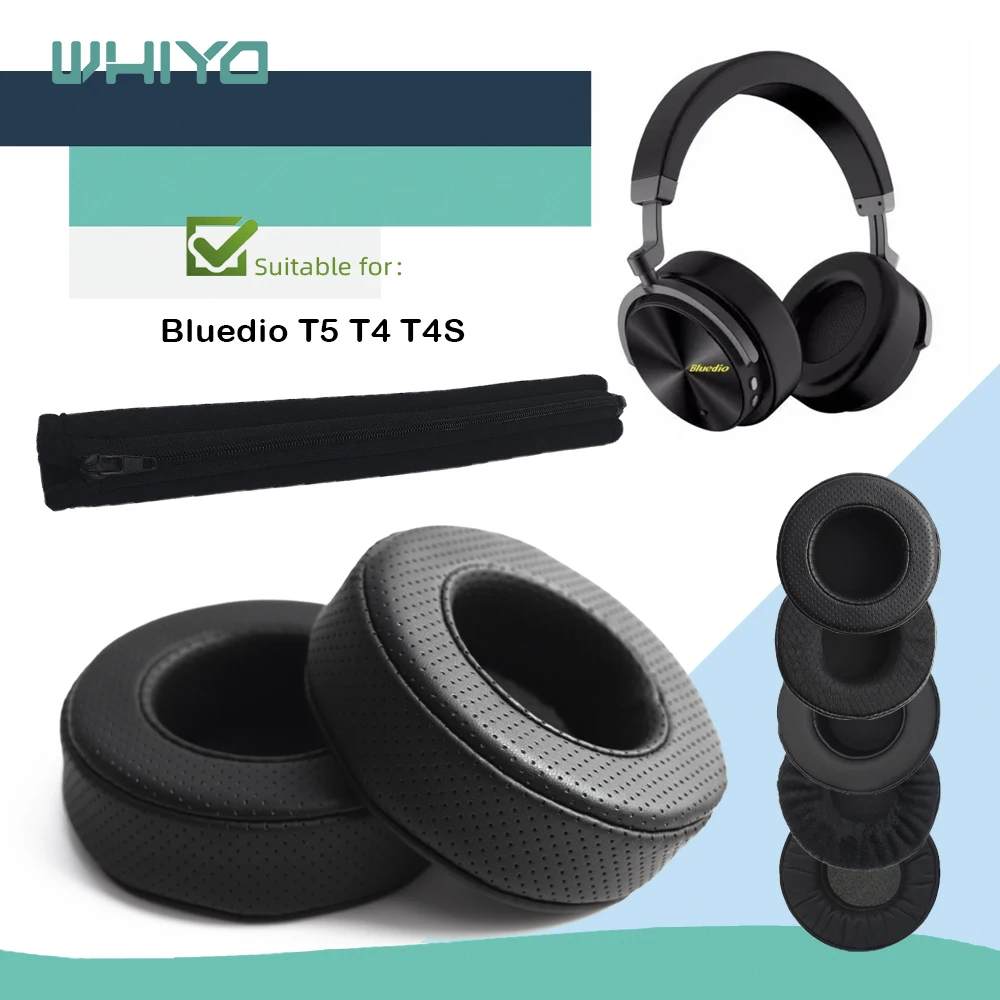 Whiyo-almohadillas de repuesto para auriculares Bluedio T5, T4, T4S, almohadillas de terciopelo para los oídos