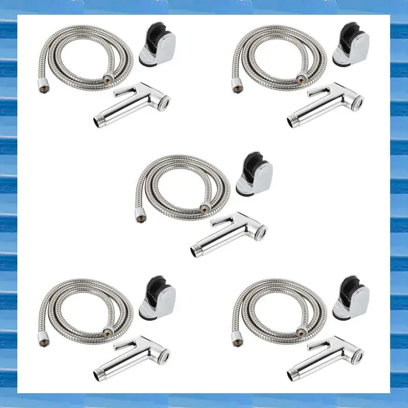 

AT53 5X набор смесителей для унитаза и биде, ручная насадка для душа, распылитель воды, насадка для сиденья в ванной комнате + шланг + настенный держатель для стойки