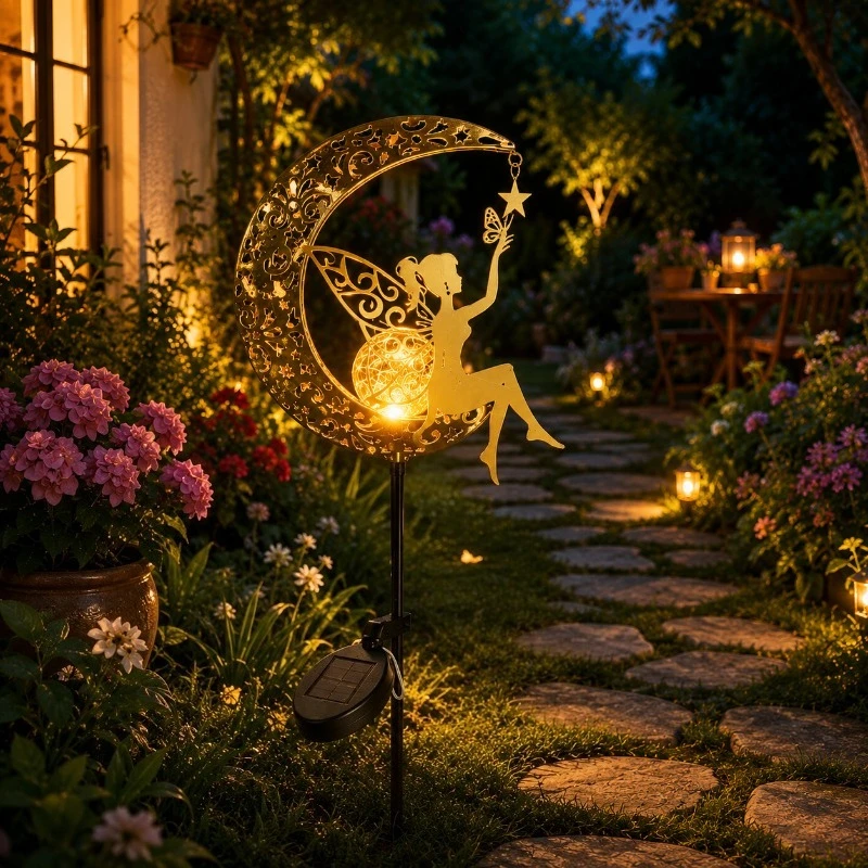 1PC Lampe solaire LED étanche en forme de globe en verre craquelé, pour jardin, pelouse, patio, parterre de fleurs, décoration paysagère de vacances
