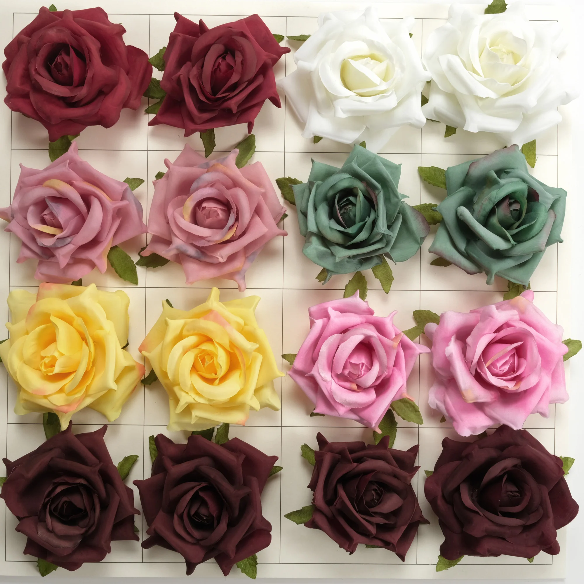 10/100PCS Artificial Silk Flower Head Fake Rose 7Color Faux Rose For DIY Crafts Wreath Garland Crown Corsage Bouquets Decor