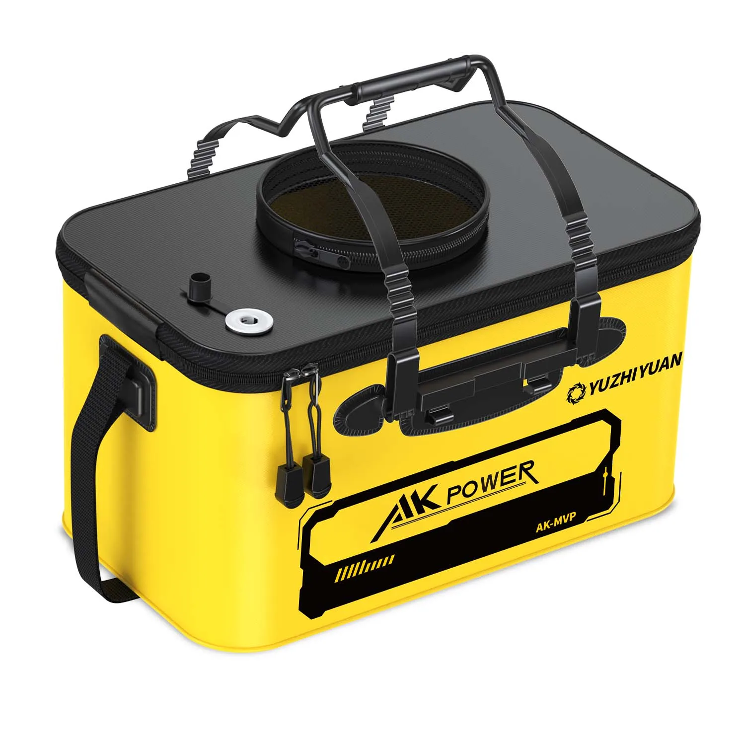 

Foldable Bait Bucket Portable Minnow Bucket Outdoor Camping Doublespot