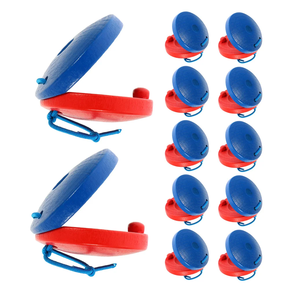 

12 PCS Orff Wooden Speaker Board Childrens Musical Instruments Finger for Castanets Cymbals Manual