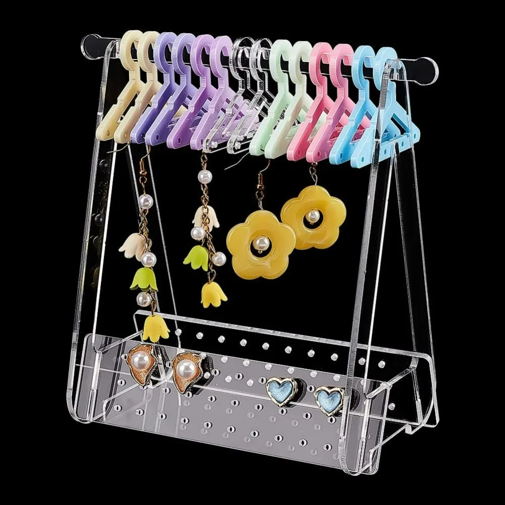 116 Holes Earring Stand Hanger Rack Acrylic Hanger Rack with Colorful Hangers  Hanging Organizer