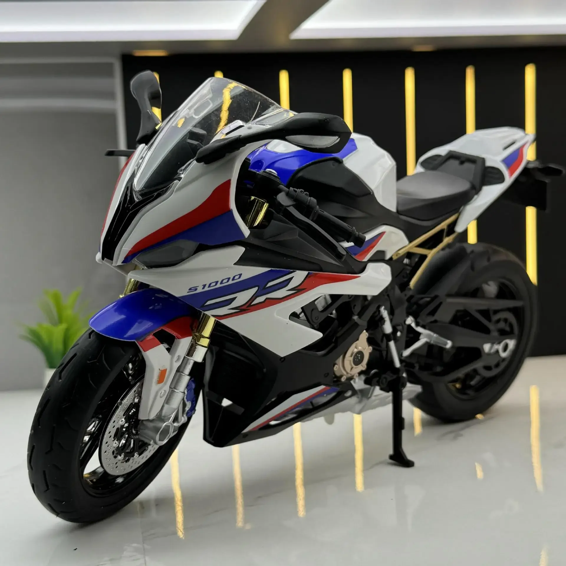 

1:9 BMW S1000RR Alloy Diecast Motorcycle Model Collection Toy Vehicle Off Road Autocycle Sound & Light Toys Car For Kids M42