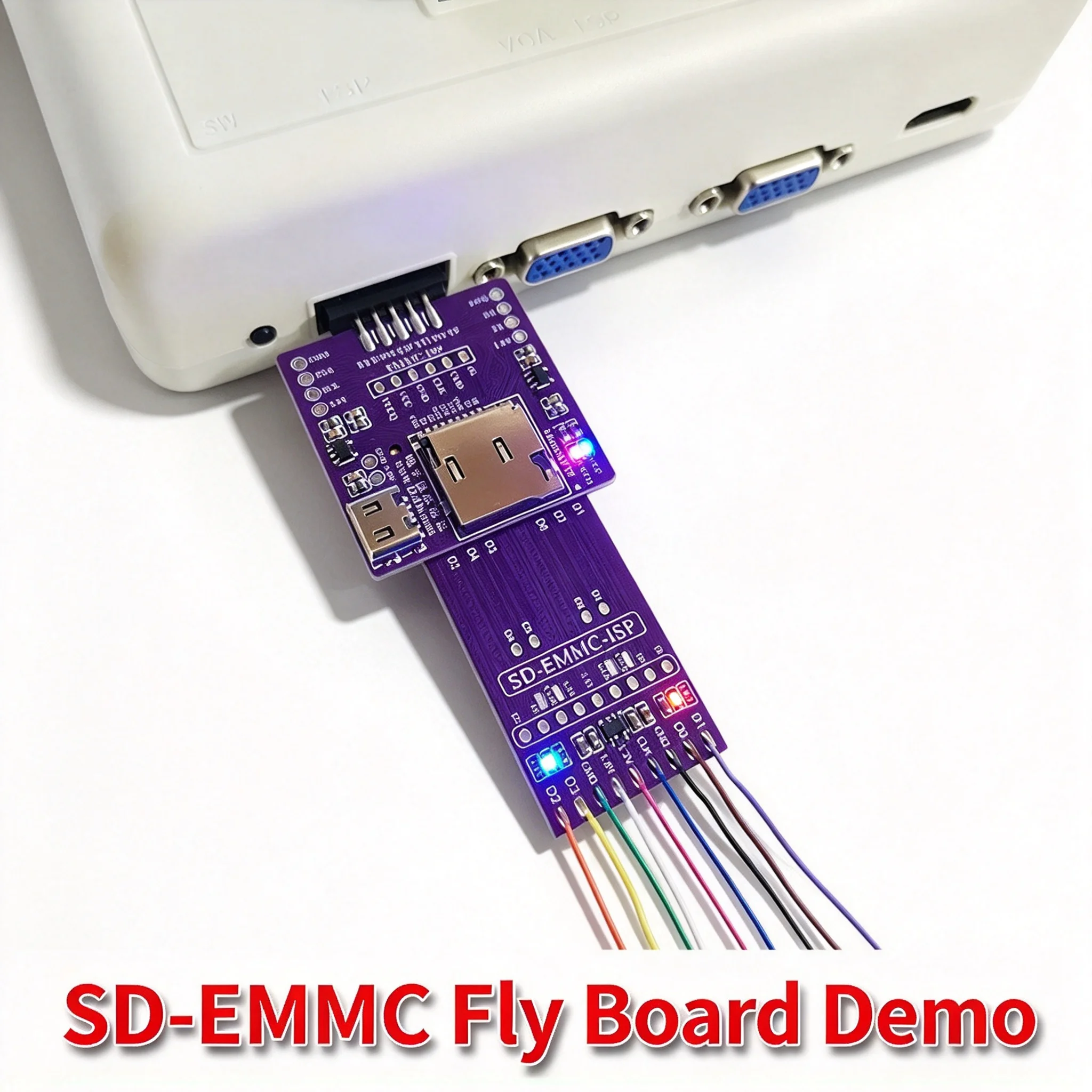 SD-EMMC Flying Wire Board, Non-dismantling Read/Write for Car Navigation 4BIT 8BIT SDIO Protocol ISP Flying Wire Tool