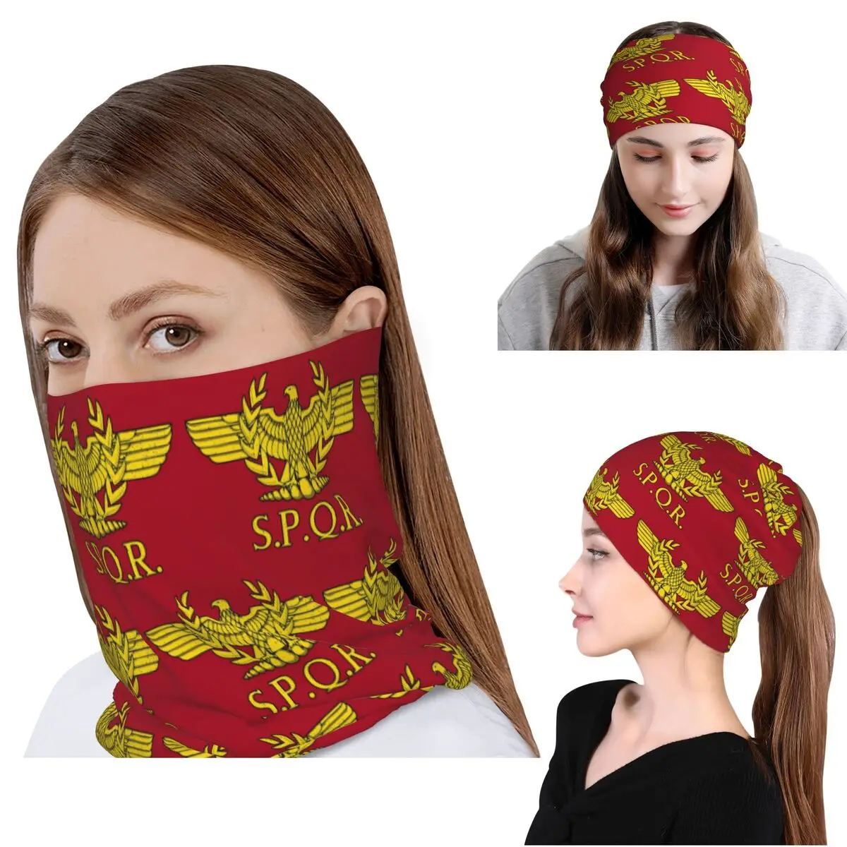 

Rome SPQR Roman Bandana Neck Gaiter Face Scarf Multifunction Cycling Scarf Beanies Hat for Men Women Adult Windproof