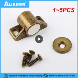 1~5PCS Zinc Alloy Wardrobe Magnetic Suction Powerful Round Cabinet Catches Iron Cabinet Door Suction Hardware Magnets