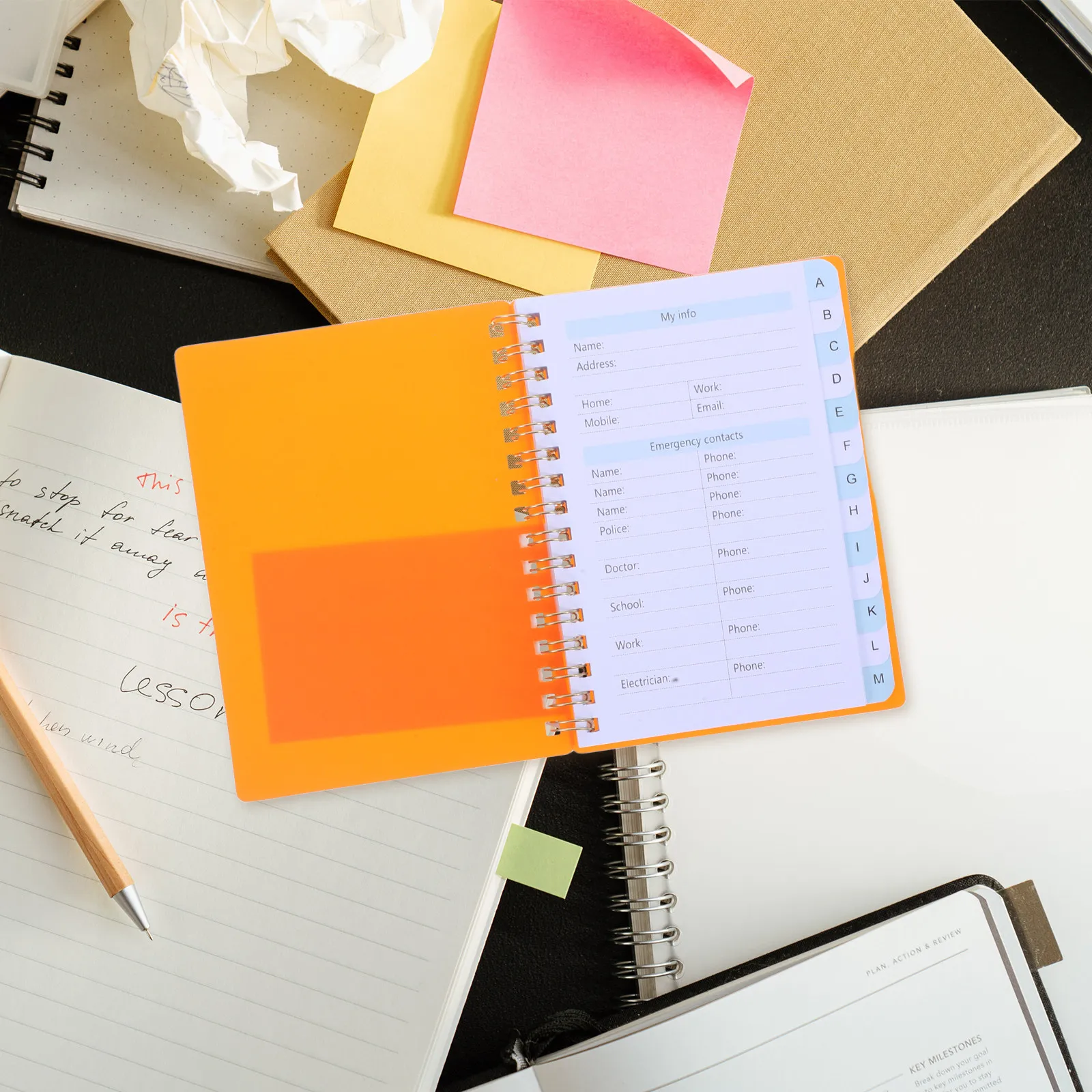 Spiral Bound Password Notebook A6 with Alphabetical Index Tabs Multi Function Organizer for Website Log Book Address Recording