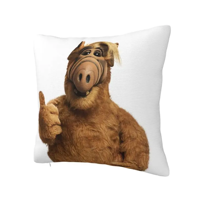 Alf Thumbs Up Cushion Cover 40x40cm Alien Life Form Velvet Modern Pillow Cases Living Room Decoration