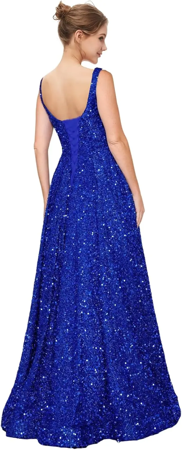 فستان نسائي طويل للحفلات الراقصة على شكل حرف A أنيق للحفلات المسائية ترتر لوصيفة العروس وحفلات الزفاف 2025 #2